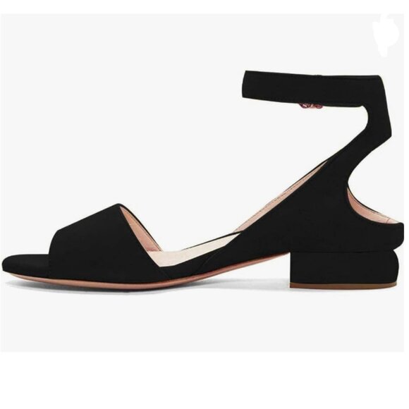 XYD Black Open-Toe Block Heel Sandals - Picture 1 of 8